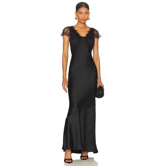 WeWoreWhat Lace Midi Slip Dress in Black